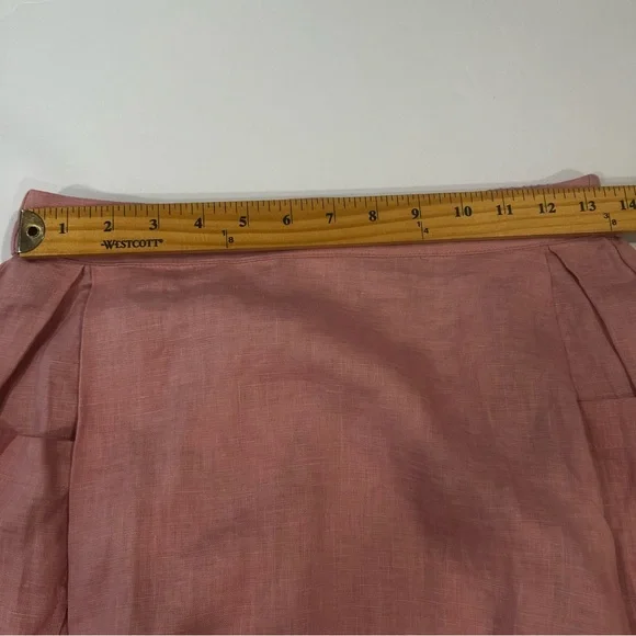 LINTICO 100% linen midi skirt new women’s size small dusty rose airy travel boho - Picture 9 of 16